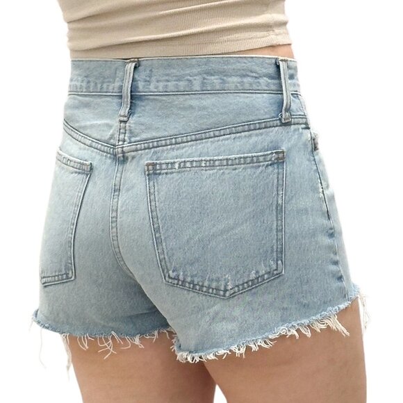 Madewell Relaxed Denim Cut-Off Shorts in Cedarcroft Wash Light Denim Size 26 - Picture 4 of 16